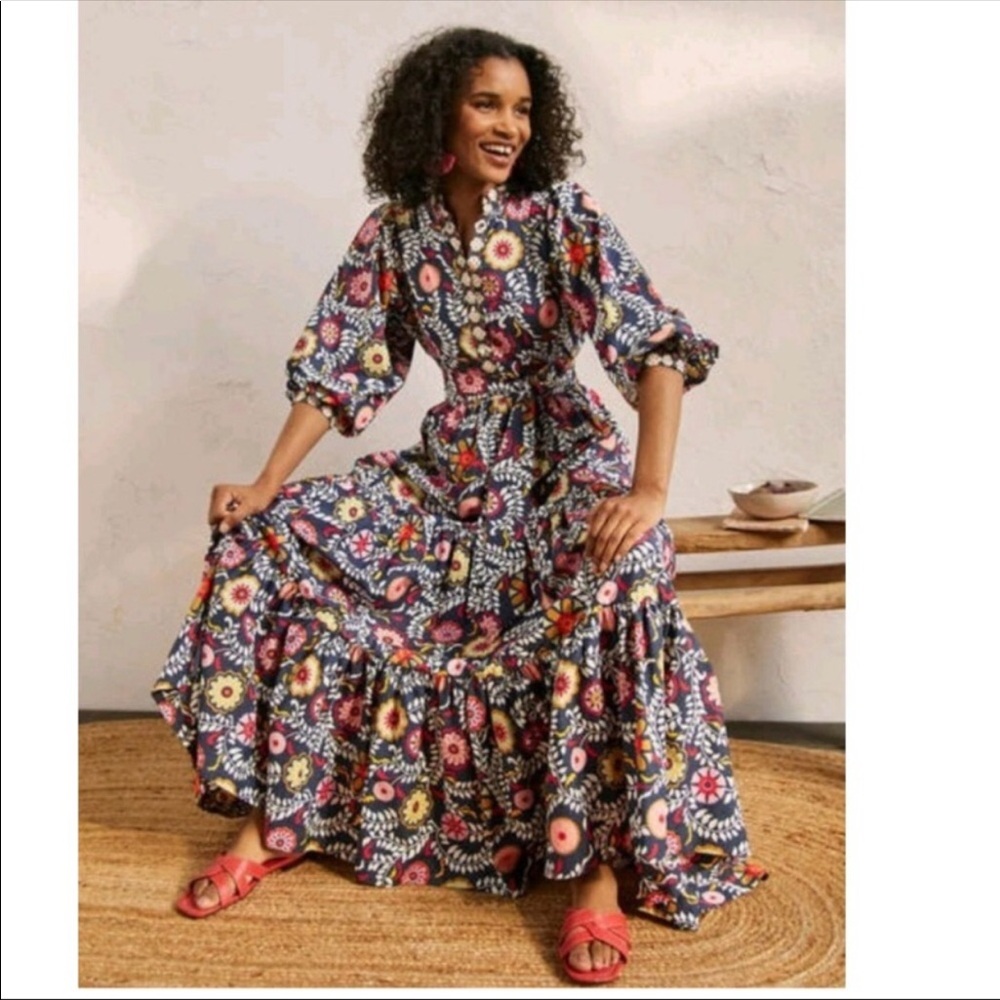 Boden Ava Floral Cotton Maxi Dress - Picture 3 of 16